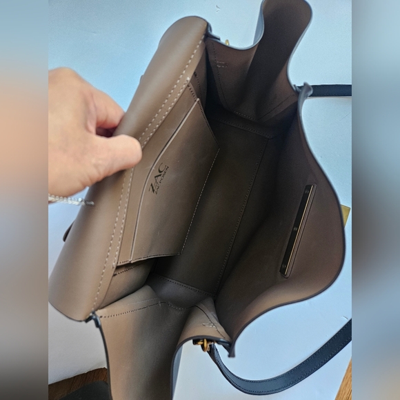 Zac Posen Black Satchel with Gold Accents - Picture 4 of 14